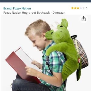 NWT Fuzzy Nation Hug-A-Pet dinosaur book bag